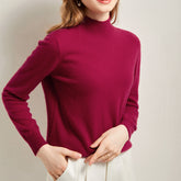Half Turtleneck Slim Versatile Knitted Cashmere Sweater for Women